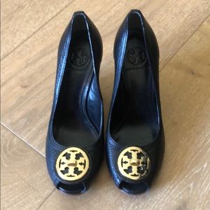 Wooden wedge heels. Excellent condition.